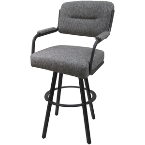 Swivel Metal Bar Stool 30&quot seat - M-110 WB - Mojave Gray Fabric - Gray