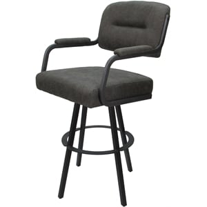 Swivel Metal Bar Stool 30&quot seat - M-110 WB - NW Elk Dark Gray Fabric - Gray