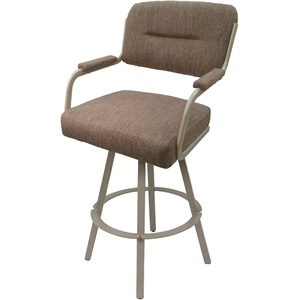 Swivel Extra Tall 34&quot Metal Bar Stool - M-110 WB - Basin Beige Fabric - Beige