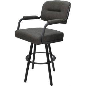 Swivel Extra Tall 34&quot Metal Bar Stool - M-110 WB - Elk Dark Gray Fabric - Gray