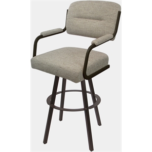Swivel Extra Tall 34&quot Metal Bar Stool - M-110 WB - Hemsath Driftwood Tan-Brown