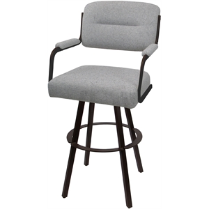 Swivel Extra Tall 34&quot Metal Bar Stool - M-110 WB - Hemsath Slate - Brown