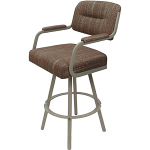 Swivel Extra Tall 34&quot Metal Bar Stool - M-110 WB - Watusi Madder Red - Beige