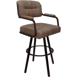 Swivel Extra Tall 34&quot Metal Bar Stool - M-110 WB - Watusi Madder Red - Brown
