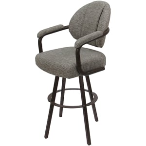 Swivel Metal Bar Stool M-70 Warren Base - Jetty June Khaki - Brown
