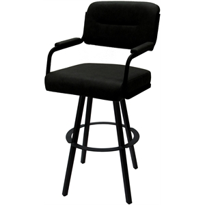 Swivel Counter Metal Bar Stool 26&quot - M-110 WB - Black Vinyl - Black