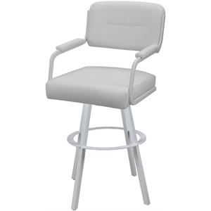 Swivel Metal Extra Tall Stool 34&quot Seat - M-110 WB - White Vinyl - White