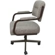 Swivel Metal Dining Caster Chair- M-110 - Jetty June Tan - Brown