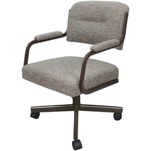 Swivel Metal Dining Caster Chair- M-110 - Jetty June Tan - Brown