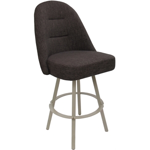 Swivel Metal Bar Stool 30&quot Seat - M-235 WB - Sanora Brown Fabric - Beige