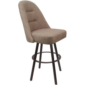 Swivel Metal Extra Tall Bar Stool 34&quot - M-235 WB - Basin Beige Fabric - Brown