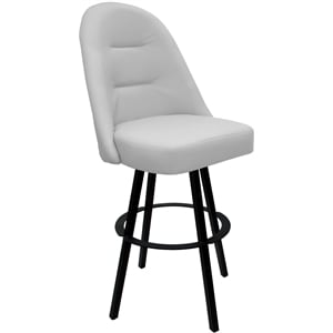 Swivel Metal Counter Stool 26&quot Seat - M-235 WB - White Vinyl - Black