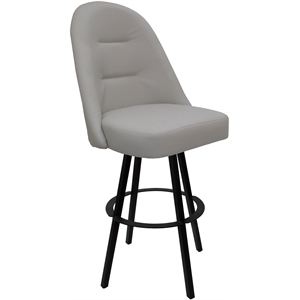 Swivel Metal Counter Stool 26&quot Seat - M-235 WB - Ocean Beige Vinyl - Black