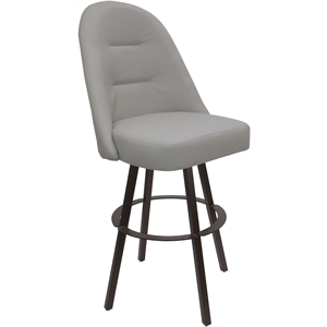 Swivel Metal Bar Stool 30&quot Seat - M-235 WB - Ocean Beige Vinyl - Brown