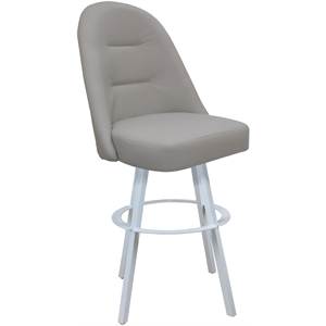 Swivel Metal Bar Stool 30&quot Seat - M-235 WB - Ocean Beige Vinyl - White