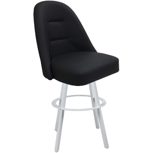 Swivel Metal Extra Tall Bar Stool 34&quot Seat - M-235 WB - Black Vinyl - White