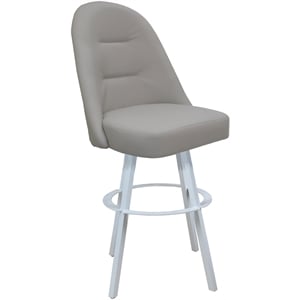 Swivel Metal Extra Tall Bar Stool 34&quot Seat - M-235 WB - Beige Vinyl - White