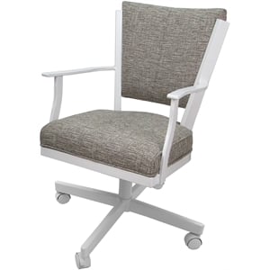 Montana Swivel Metal Dining Caster Chair - Jetty June Tan - White