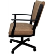 Montana Swivel Metal Dining Caster Chair - Pecan Brown Vinyl - Black