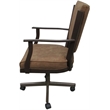 Montana Swivel Metal Dining Caster Chair - Pecan Brown Vinyl - Brown