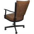 Montana Swivel Metal Dining Caster Chair - Pecan Brown Vinyl - Gray