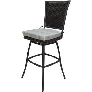 Outdoor or Indoor Counter 26&quot Bar Stool -Elon  - Natural Fun Cream Fabric - Gray