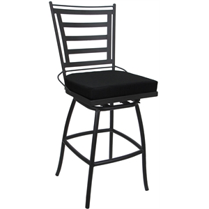 Outdoor or Indoor Metal Counter 26&quot Bar Stool - Jordan - Black Fabric - Gray