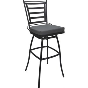 Outdoor or Indoor Extra Tall Bar Stool 34&quot - Jordan - Dark Gray Fabric - Gray