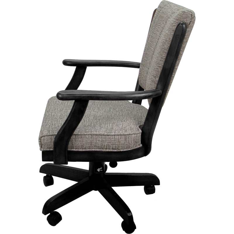 Classic Caster Solid Wood Dining Chair - Jetty June Tan Fabric - Gray