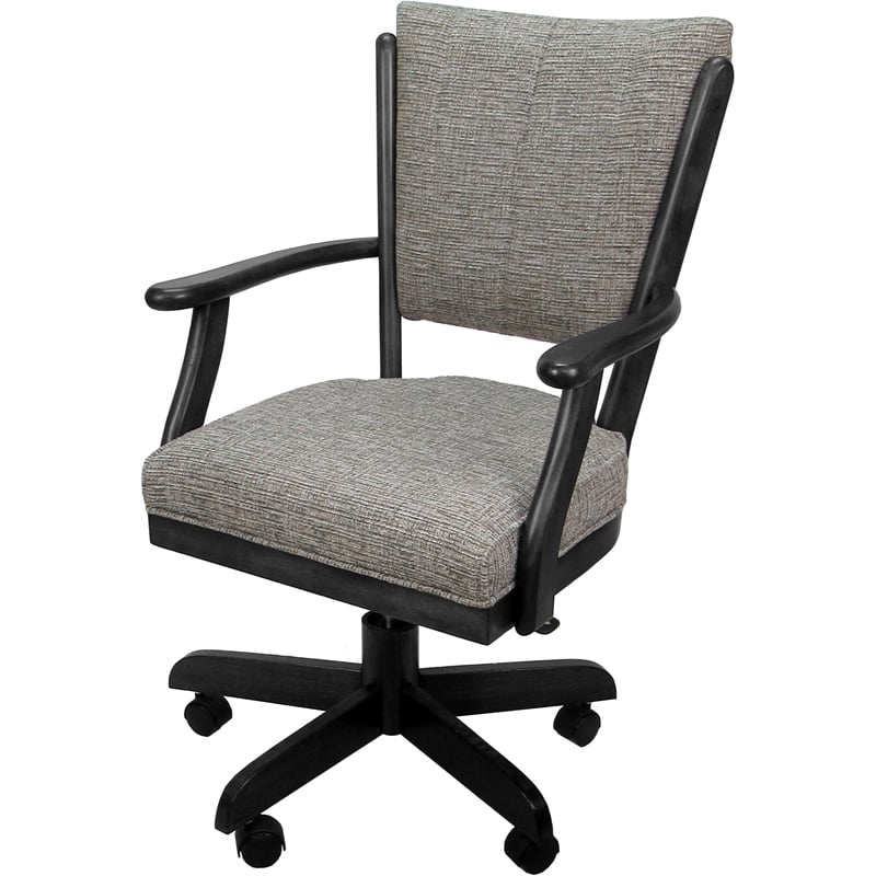 Classic Caster Solid Wood Dining Chair - Jetty June Tan Fabric - Gray