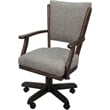 Classic Caster Solid Wood Dining Chair - Jetty June Tan Fabric - Walnut Frame