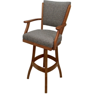 Classic Counter Swivel Bar Stool Solid Wood 26&quot - Jetty June Tan Fabric - Honey