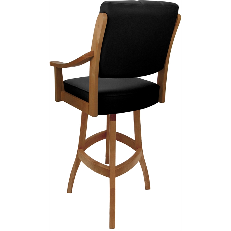 Leather Casa Extra Tall Solid Wood Bar Stool 34