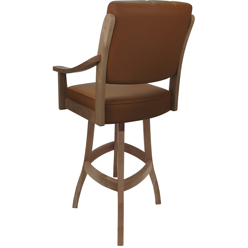 Leather Casa Extra Tall Solid Wood Bar Stool 34