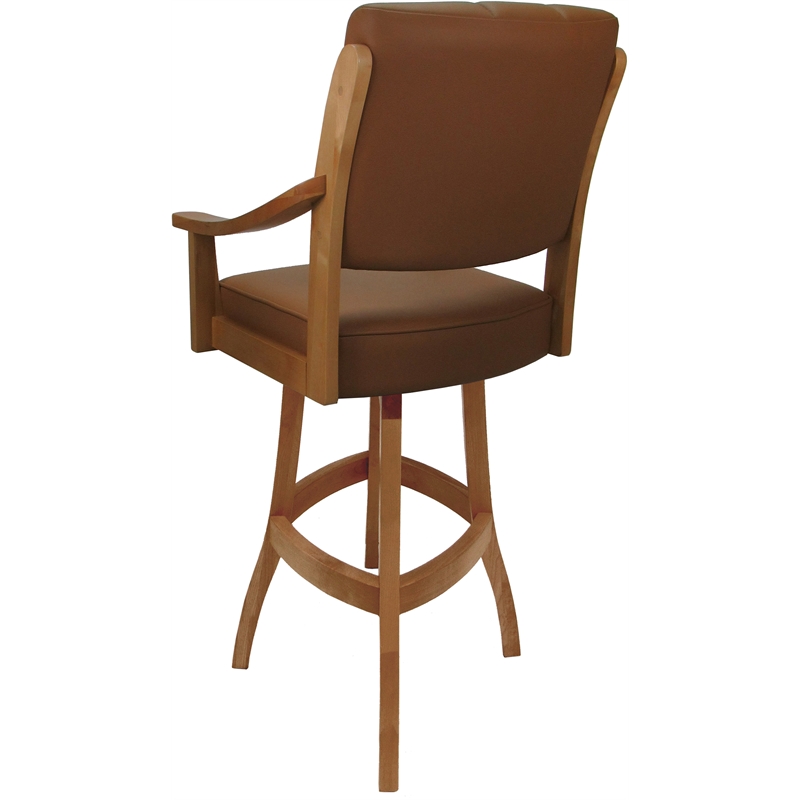 Leather Casa Extra Tall Solid Wood Bar Stool 34