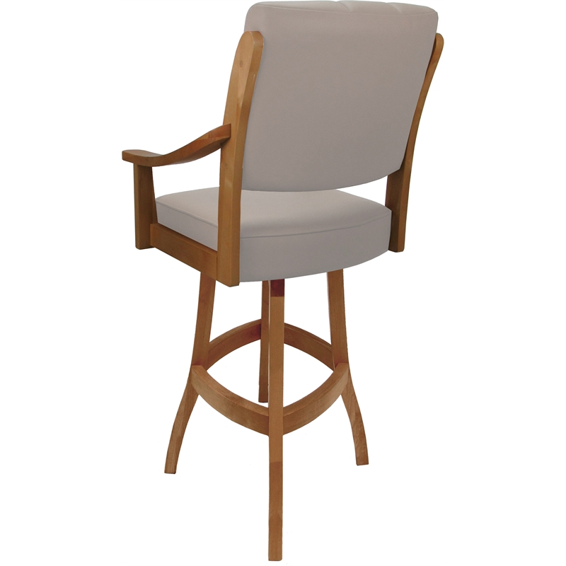 Leather Casa Extra Tall Solid Wood Bar Stool 34