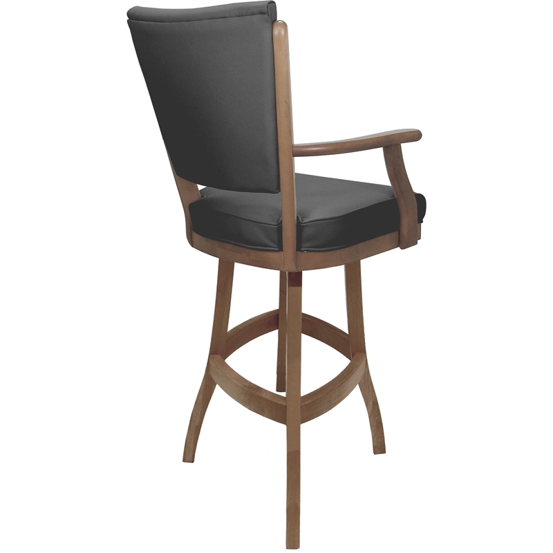 Leather Classic Counter Solid Wood Bar Stool 26