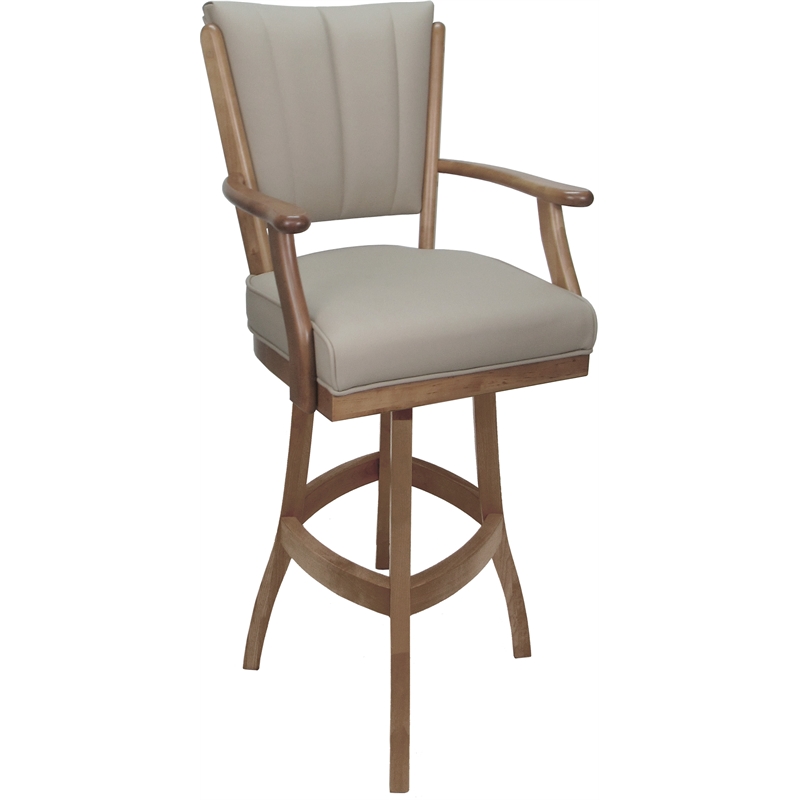 Leather Classic Solid Wood Bar Stool 30