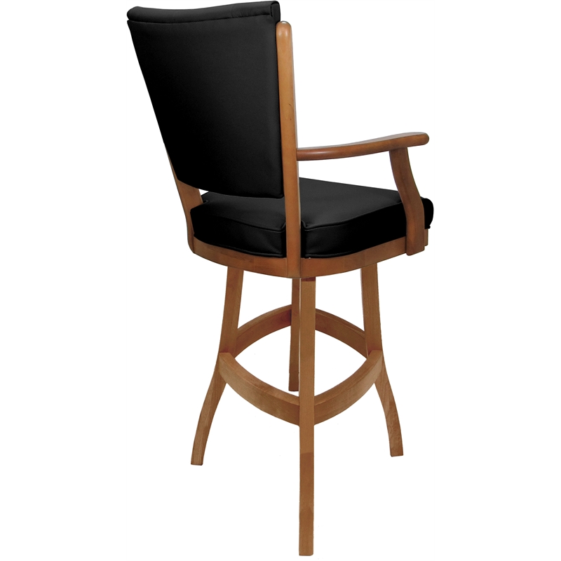 Leather Classic Extra Tall Solid Wood Bar Stool 34