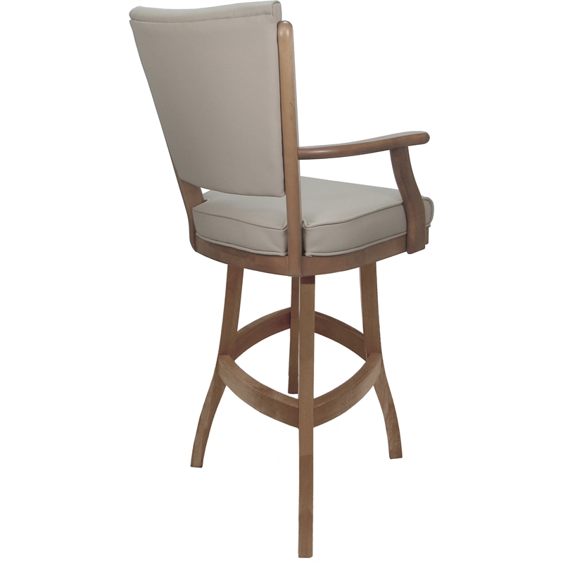 Leather Classic Extra Tall Solid Wood Bar Stool 34