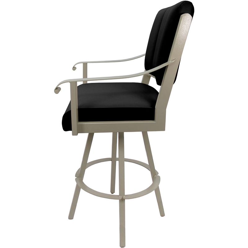 Leather Swivel Metal Bar Stool 30