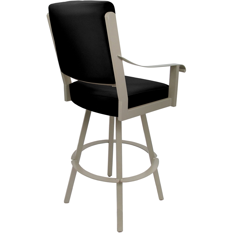 Leather Extra Tall Swivel Metal Bar Stool 34