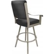 Leather Extra Tall Swivel Metal Bar Stool 34