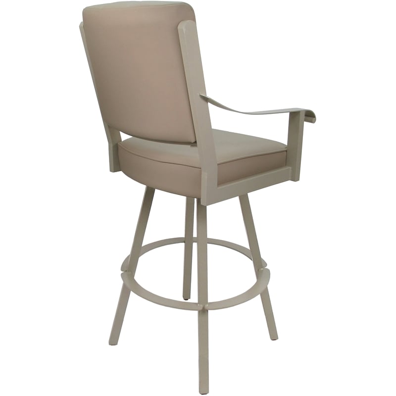 Leather Extra Tall Swivel Metal Bar Stool 34