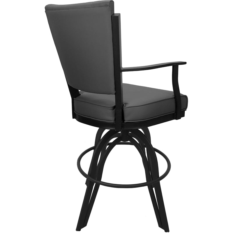 Leather Swivel Metal Bar Stool Montana 30