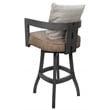 Swivel Wood Extra Tall Stool - Kadir Tan Vinyl - Gray - Cream Pillow