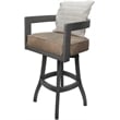 Swivel Wood Extra Tall Stool - Kadir Tan Vinyl - Gray - Cream Pillow