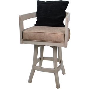 Swivel Wood Extra Tall Stool - Kadir Tan Vinyl - Beige - Black Pillow