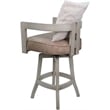 Swivel Wood Extra Tall Stool - Kadir Tan Vinyl - Beige - Cream Pillow
