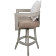 Swivel Wood Extra Tall Stool - Kadir Tan Vinyl - Beige - Cream Pillow